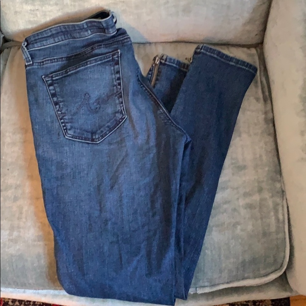 AG the zip-up legging ankle skinny blue jean 30r